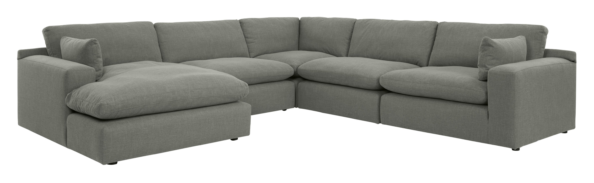 Elyza Smoke 5 Piece Laf Sectional