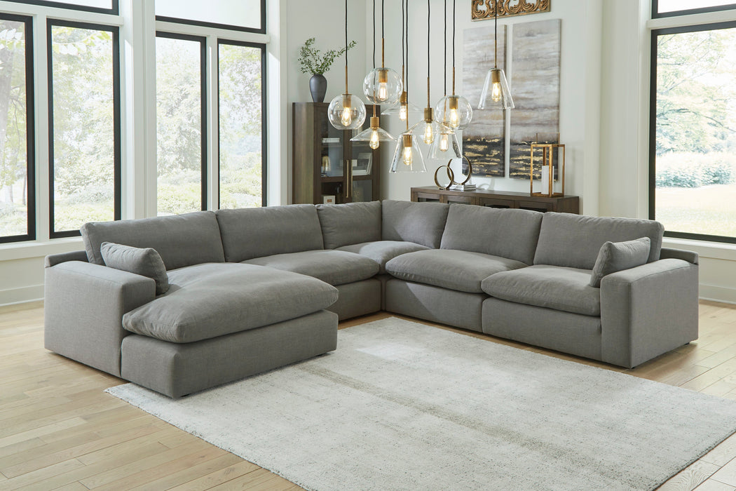 Elyza Smoke 5 Piece Laf Sectional