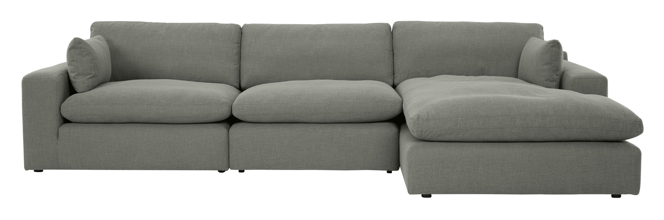 Elyza Smoke 3 Piece Raf Corner Sectional with Chaise