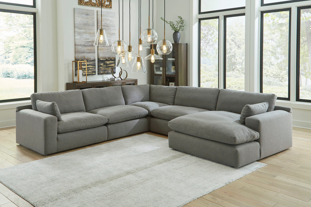 Elyza Smoke 5 Piece Raf Sectional