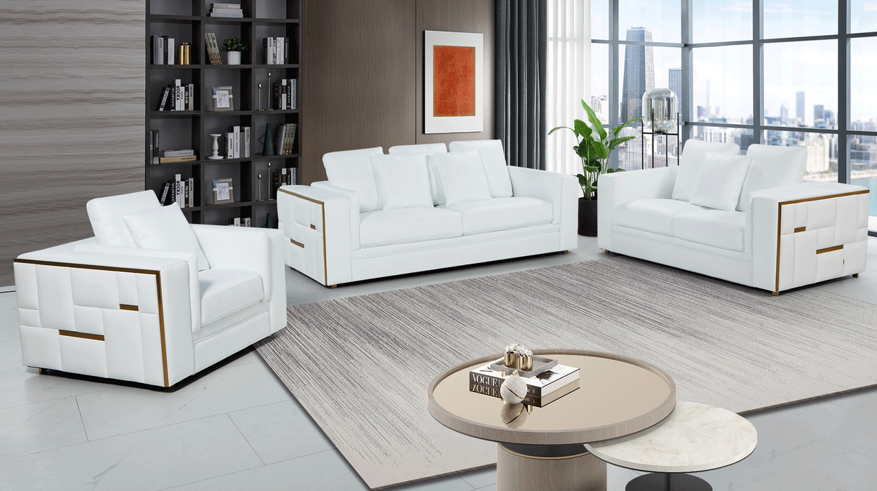 1005 White Living Room Set - Gate Furniture