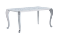110 Marble Dining Table With 110 White Chairs Set - Gate Furniture
