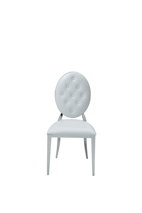 110 Marble Dining Table With 110 White Chairs Set - Gate Furniture
