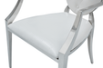 110 Marble Dining Table With 110 White Chairs Set - Gate Furniture