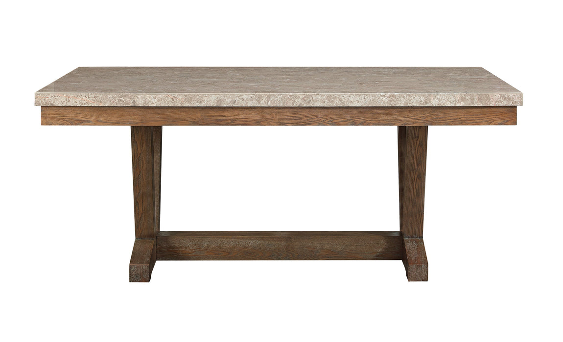 Vesper Brown/Gray Marble Rectangular Dining Set
