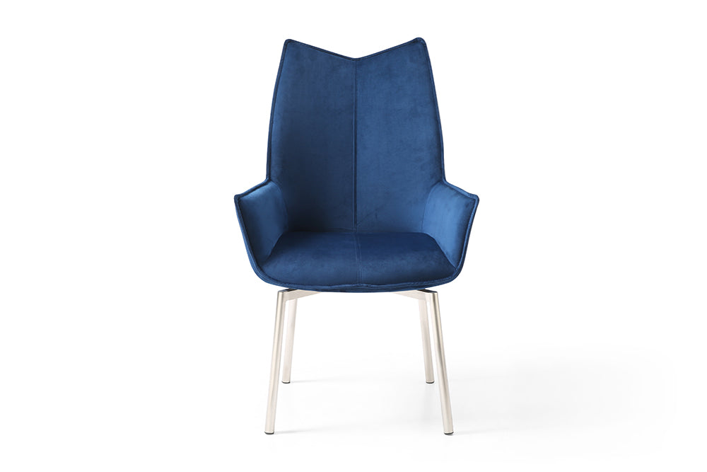 1218 Swivel Dining Chair Navy Blue Fabric - i36558 - In Stock Furniture