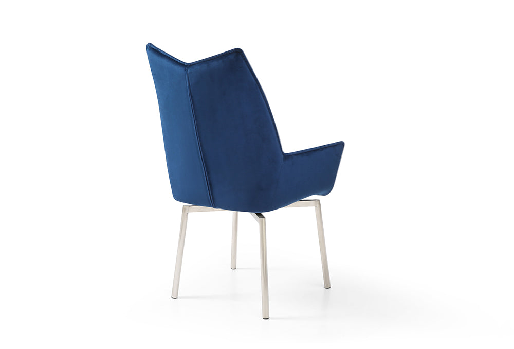 1218 Swivel Dining Chair Navy Blue Fabric - i36558 - In Stock Furniture