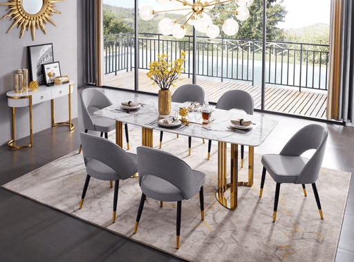 131 Gold Marble Dining Set - Gate Furniture