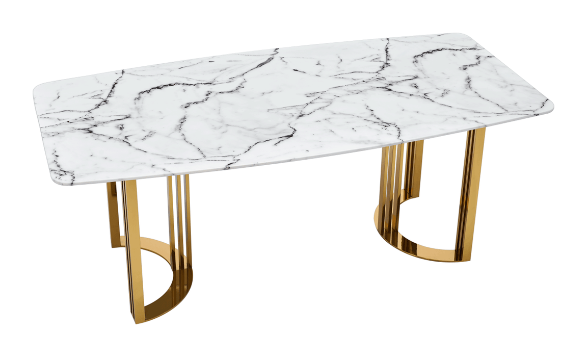 131 Gold Marble Dining Table - i27593 - In Stock Furniture
