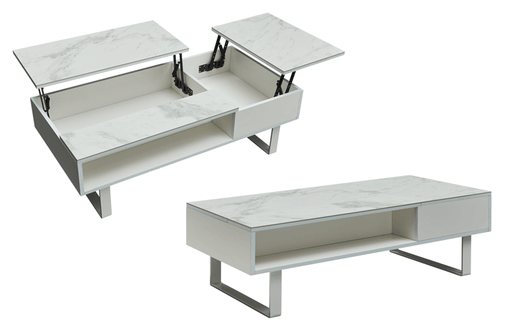 1388 Coffee Table W/ Storage White - i34873 - In Stock Furniture