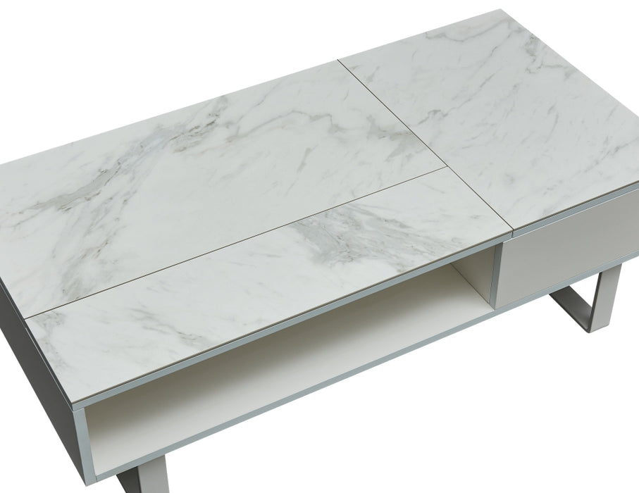 1388 Coffee Table W/ Storage White - i34873 - In Stock Furniture
