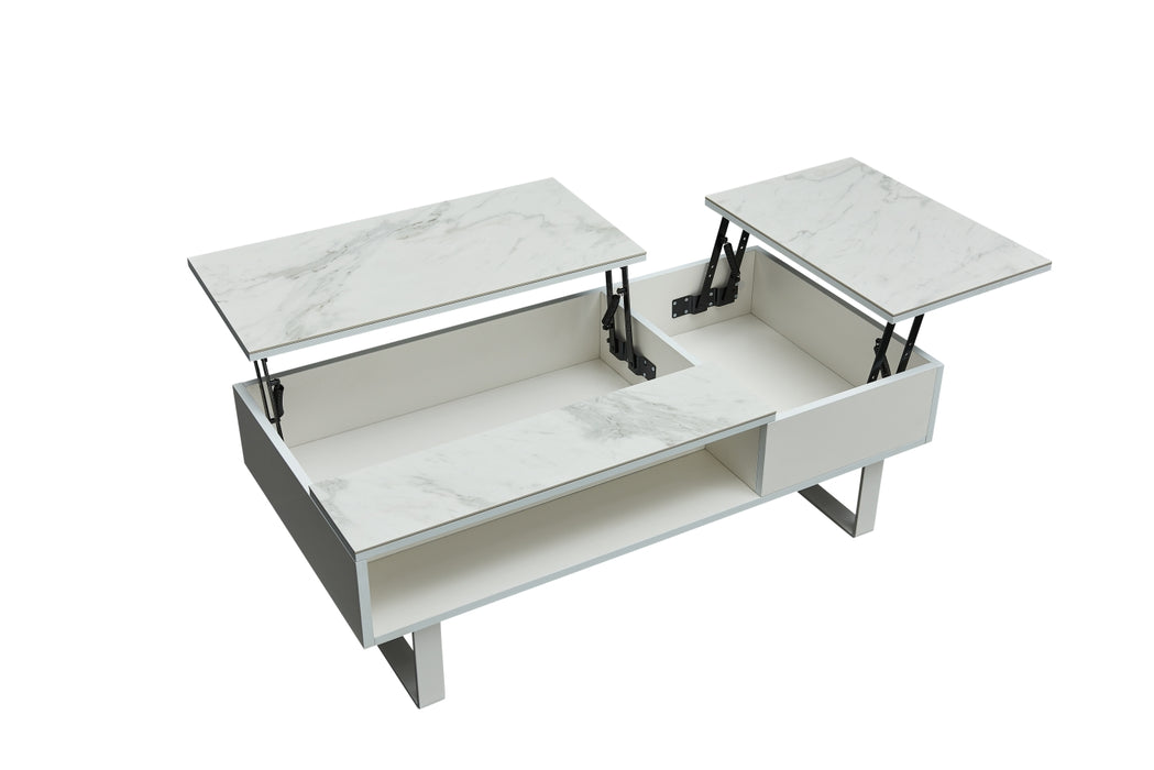 1388 Coffee Table W/ Storage White - i34873 - In Stock Furniture