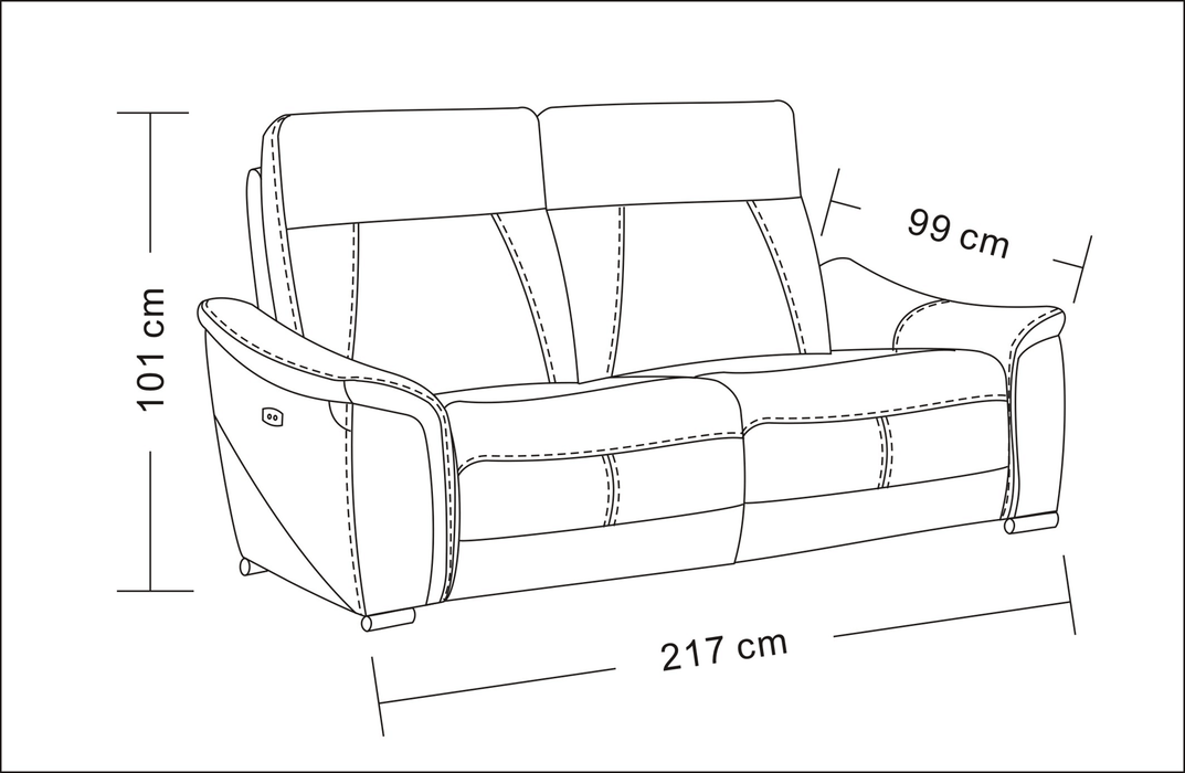 1705 Light-Grey With Electric Recliners Set - Gate Furniture