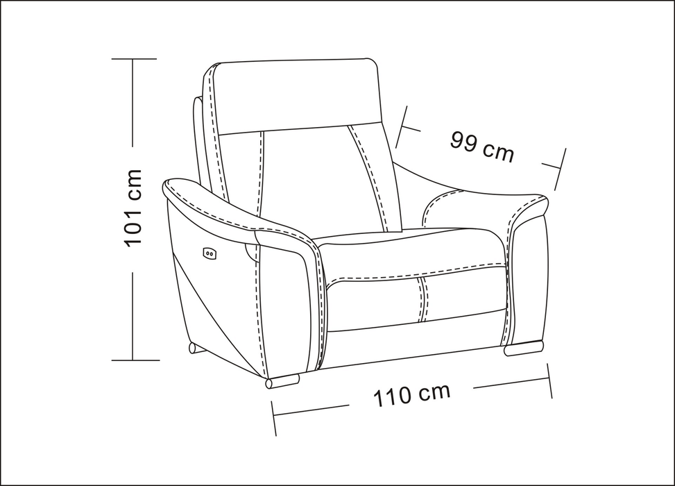 1705 Light-Grey With Electric Recliners Set - Gate Furniture