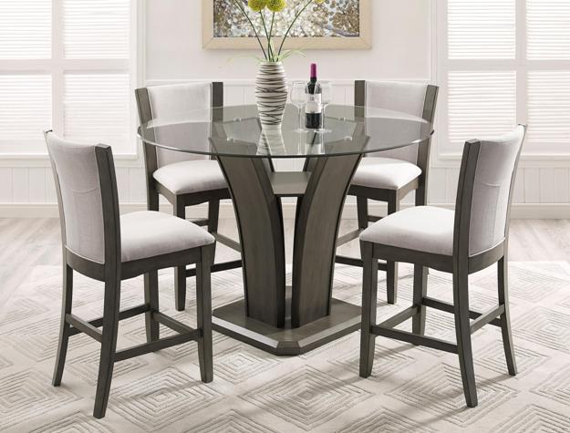 Camelia Counter Height Chair Gray (Set of 2)