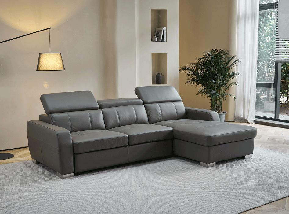 1822 Grey Sectional Right W/Bed - i38163 - Gate Furniture