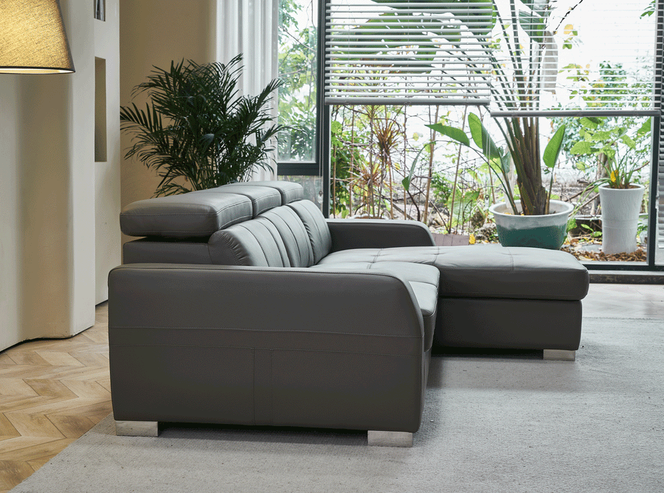1822 Grey Sectional Right W/Bed - i38163 - Gate Furniture