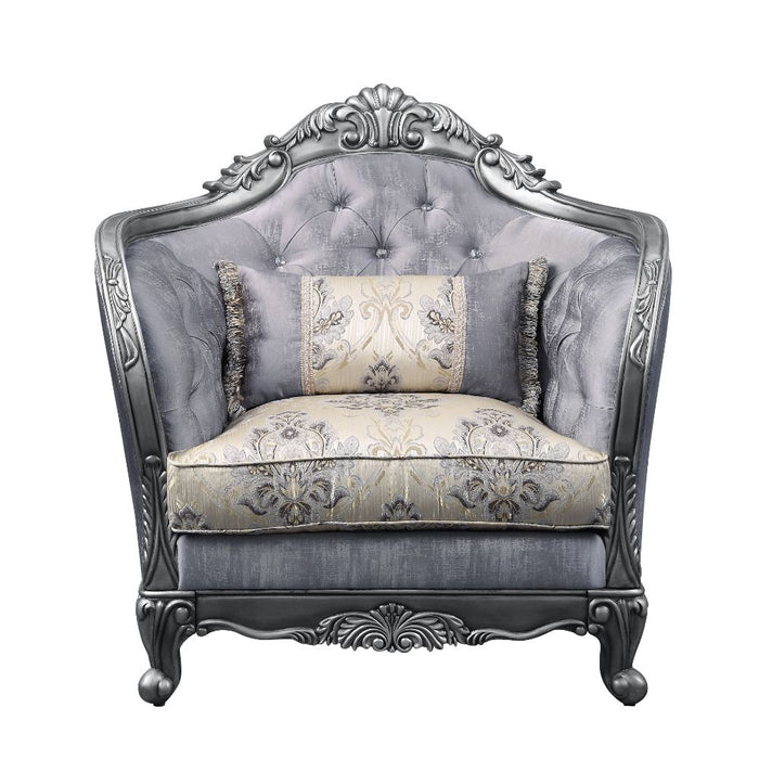 Ariadne Platinum Solid Wood Living Room Set