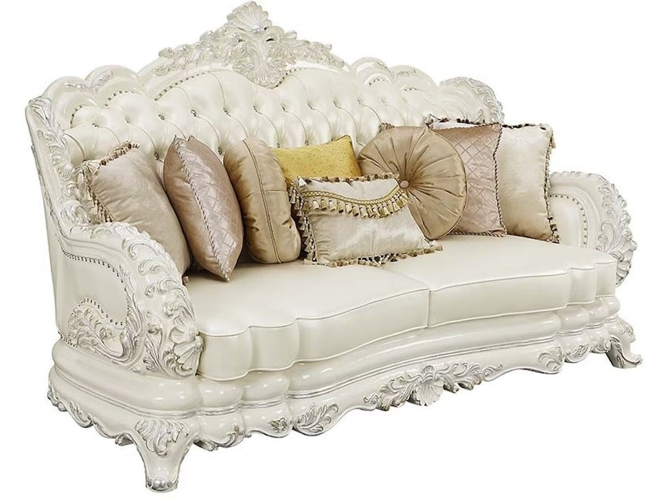 Adara Antique White Finish Living Room Set