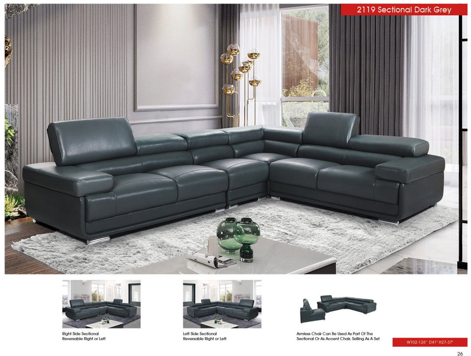 2119 Sectional Dark Grey - i27342 - Gate Furniture