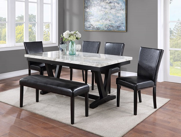 Tanner Dining Tbl Faux Carrara Mbl
