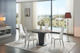 2417 Marble Table Grey Taupe With 3405 Chairs Beige Set - Gate Furniture