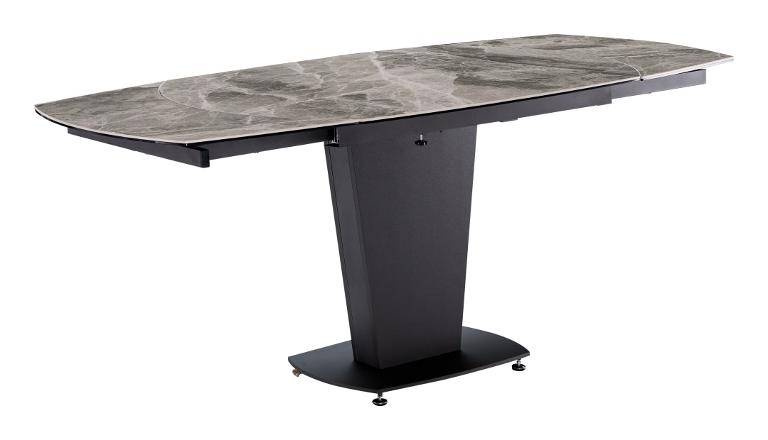 2417 Marble Table Grey Taupe With 3405 Chairs Beige Set - Gate Furniture