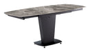 2417 Marble Table Grey Taupe With 3405 Chairs Beige Set - Gate Furniture