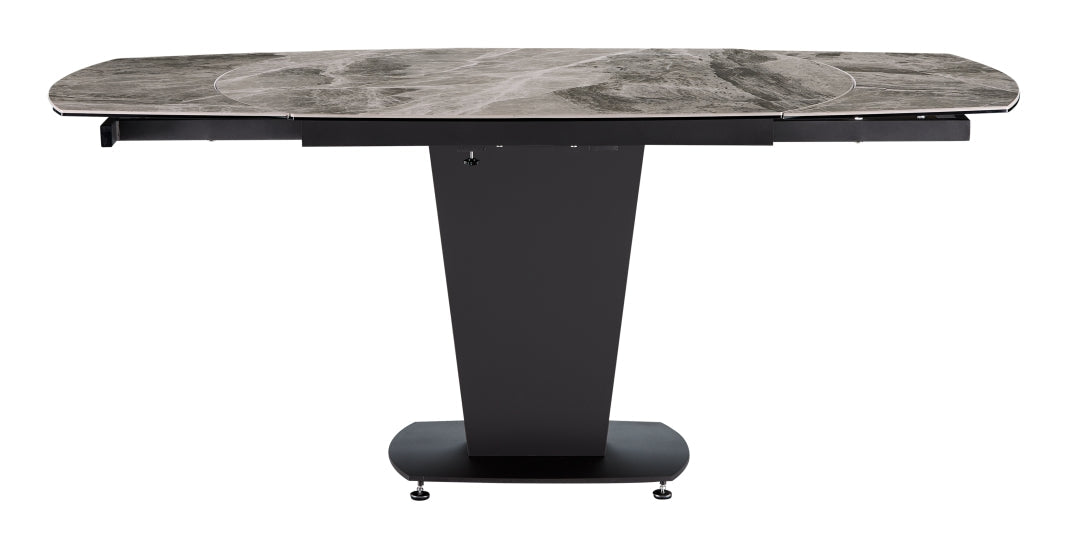2417 Marble Table Grey Taupe With 3405 Chairs Beige Set - Gate Furniture