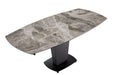 2417 Marble Table Grey Taupe With 3405 Chairs Beige Set - Gate Furniture