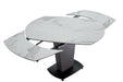 2417 Marble Table White With 3405 White Chairs Set - Gate Furniture