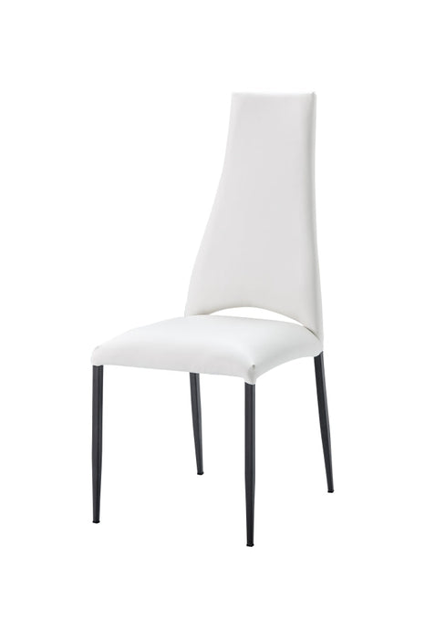 2417 Marble Table White With 3405 White Chairs Set - Gate Furniture