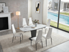2417 Marble Table White With 3405 White Chairs Set - Gate Furniture