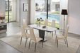 2417 Marble Table White With 3405 White Chairs Set - Gate Furniture