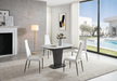2417 Marble Table White With 3405 White Chairs Set - Gate Furniture