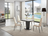 2417 Marble Table White With 3405 White Chairs Set - Gate Furniture