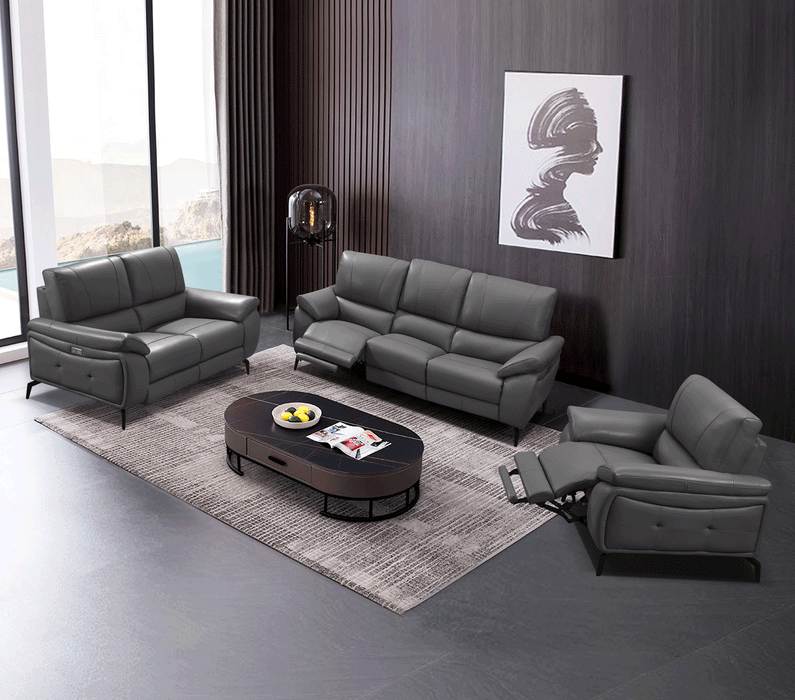 2934 Dark Grey W/ Electric Recliners Set - In Stock Furniture