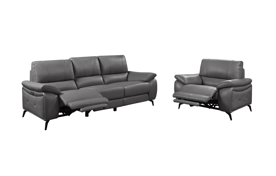 2934 Dark Grey W/ Electric Recliners Set - In Stock Furniture