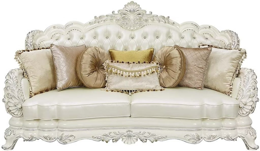 Adara Antique White Finish Living Room Set