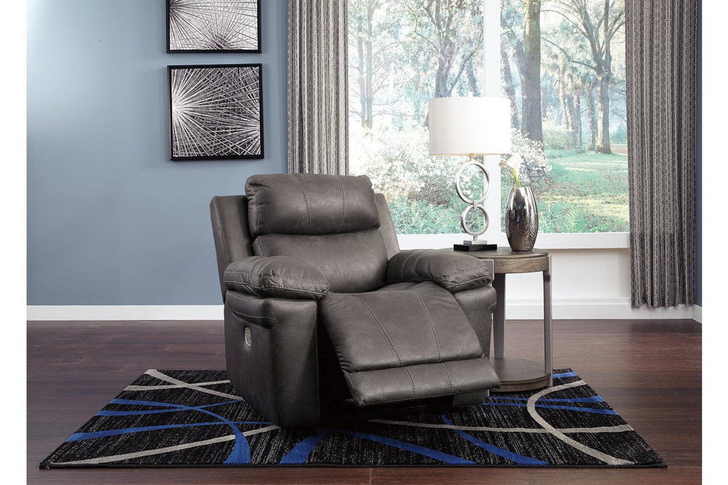 Erlangen Midnight Power Recliner - Gate Furniture