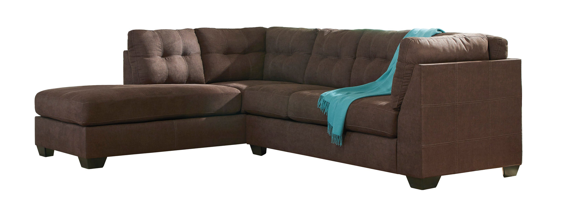 Maier Walnut 2 Piece LAF Sectional with Chaise