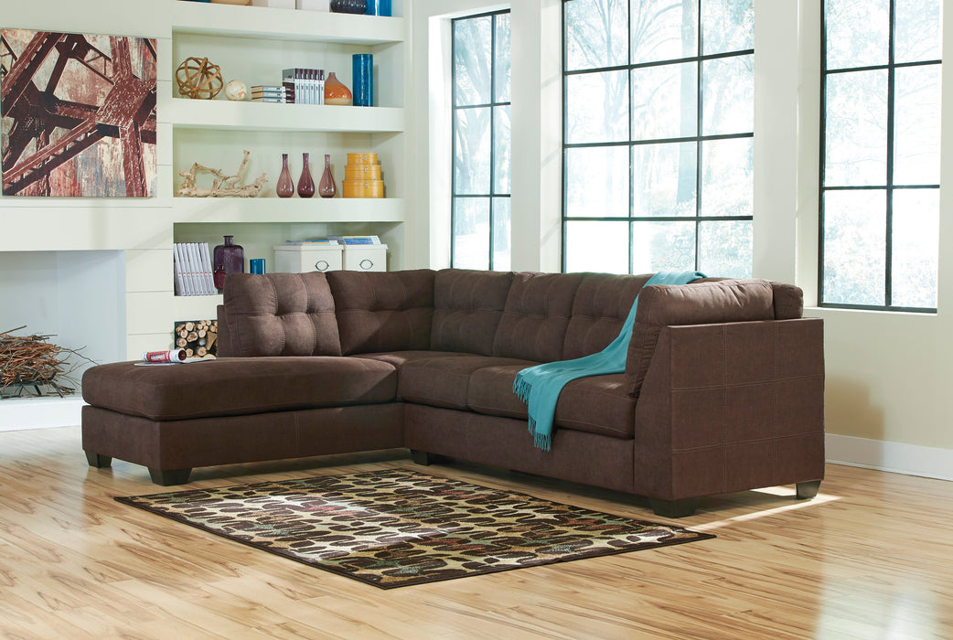 Maier Walnut 2 Piece LAF Sectional with Chaise