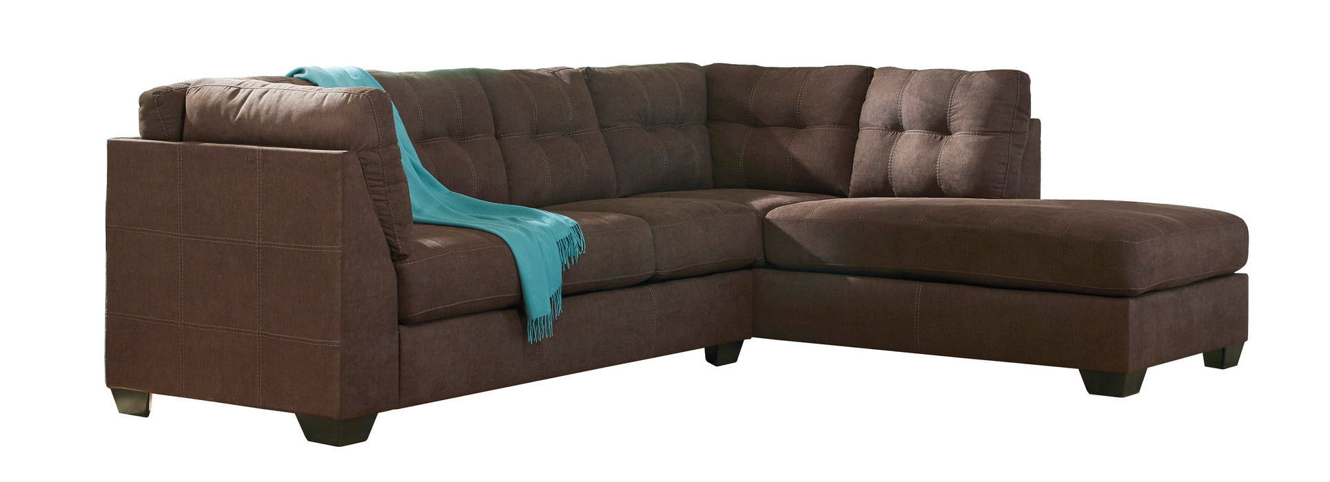 Maier Walnut 2 Piece RAF Sectional with Chaise