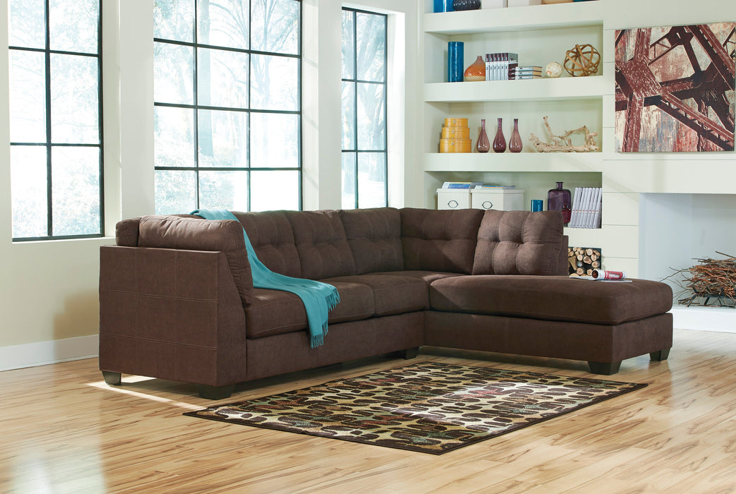 Maier Walnut 2 Piece RAF Sectional with Chaise