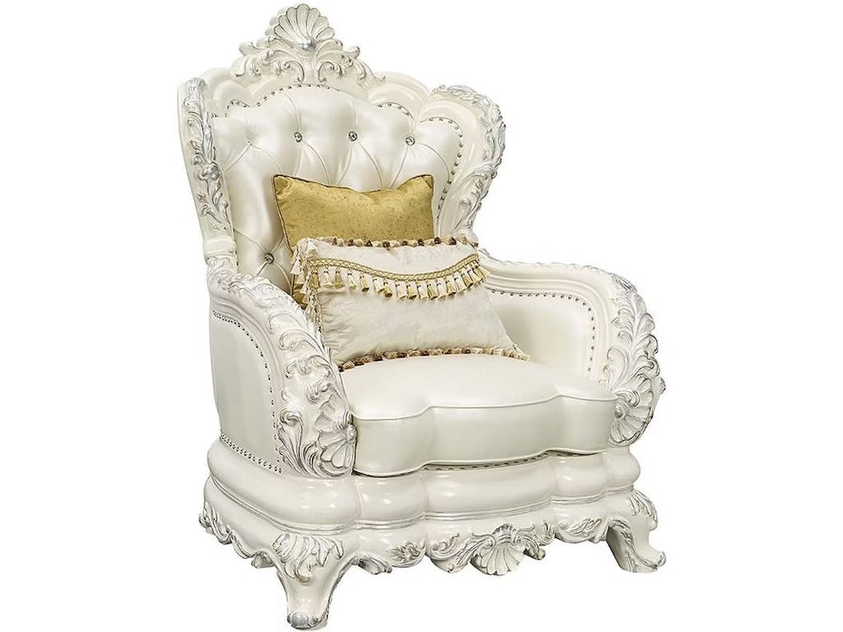 Adara Antique White Finish Living Room Set