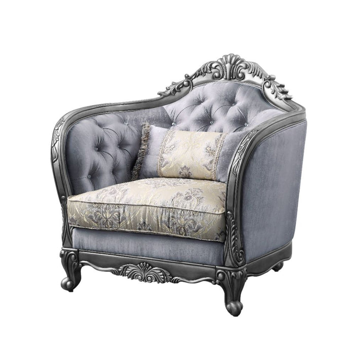 Ariadne Platinum Solid Wood Living Room Set