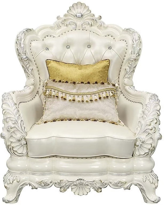 Adara Antique White Finish Living Room Set