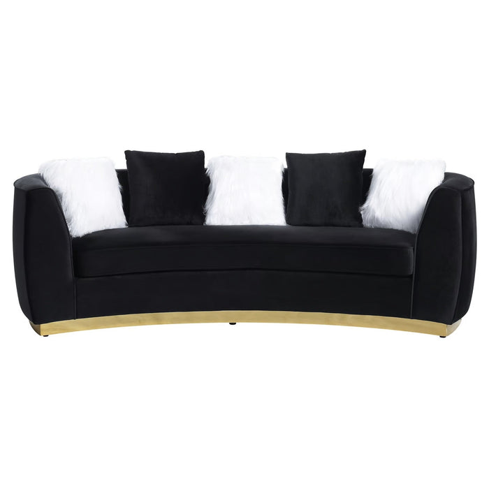 Achelle Black Velvet Living Room Set