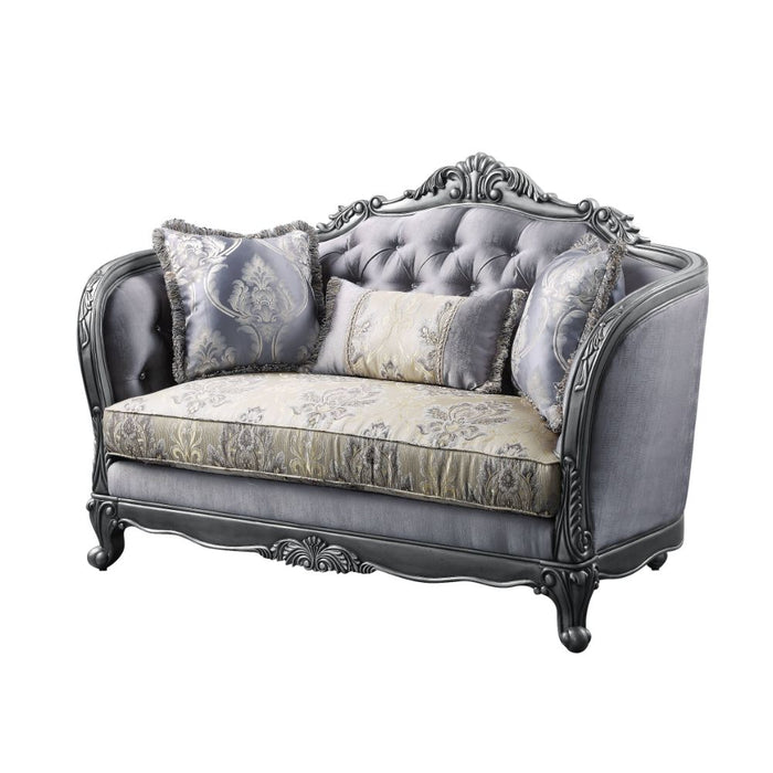 Ariadne Platinum Solid Wood Living Room Set