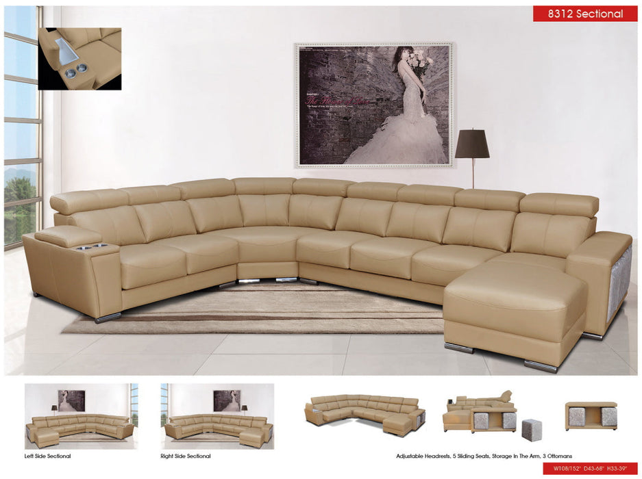 8312 Sectional With Sliding Seats - i10844 - Gate Furniture